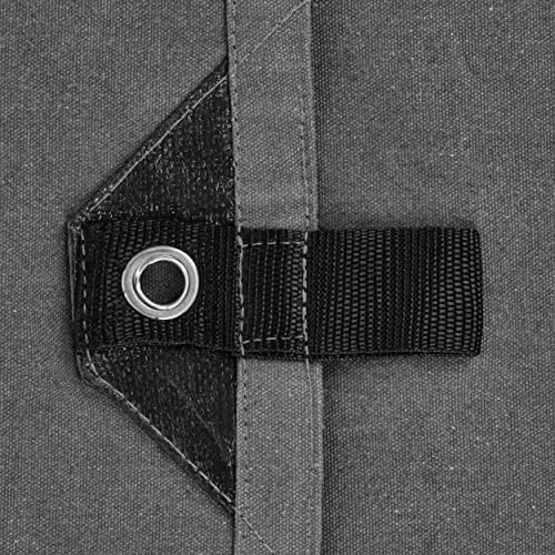 WHITEDUCK 10'x12' Canvas Tarp 18 oz/37 Mil Heavy Duty Water Repellent UV Resistant, Rustproof Grommets, Industrial & Commercial Use Cloth Tarp (Finished Size: 9'6"x11'6", Grey) - Image 4