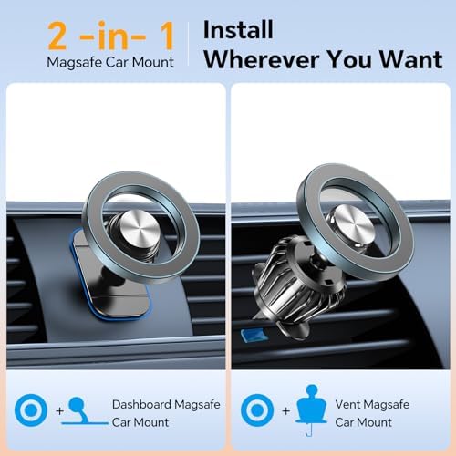 Kaistyle for Magsafe Car Mount【Strong Magnet】Magnetic Phone Holder for Car Phone Holder Mount Dash Mounted Holders Cell Phone Holders for Your Car Accessories for Women Men for iPhone 18 Pro Max 17 16 - Image 2
