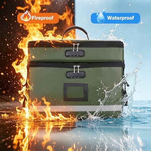 EXLIFBAG Fireproof File Organizer with Lock, 2 Layer - Image 5