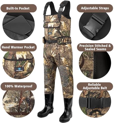 Trudave Chest Waders for Men & Women Waterproof, Fishing Neoprene Waders, Hunting Waders with Boots - Image 2