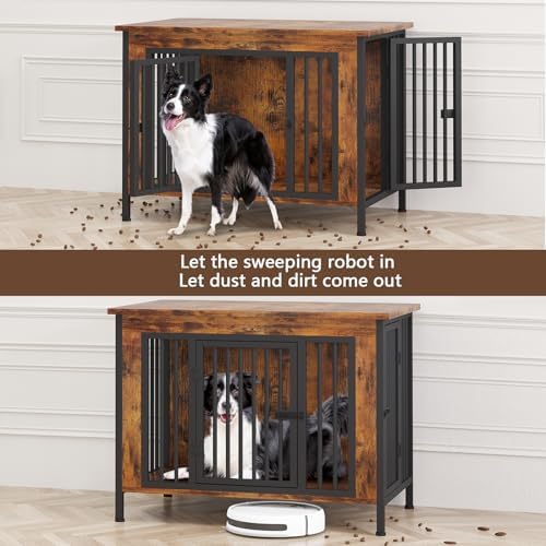 EasyCom 39.96" Dog Crate Furniture for 1 or 2 Dogs, 35-60 Pounds, Brown - Image 3