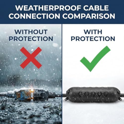 10FT Black Outdoor Extension Cord with Waterproof Cord Cover Kit, 16/3 SJTW - Image 5