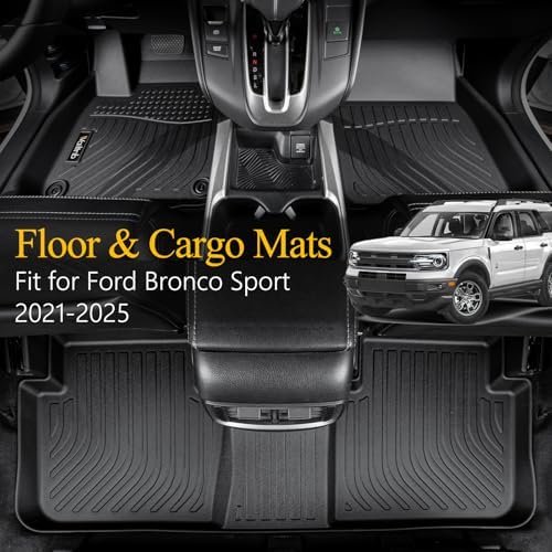 All Weather Floor Mats & Cargo Liner for Ford Bronco Sport 2021-2025 2026 Custom Fit Waterproof Durable Easy to Clean fit for Ford Bronco Sport 2021-2025 Accessories - Image 2
