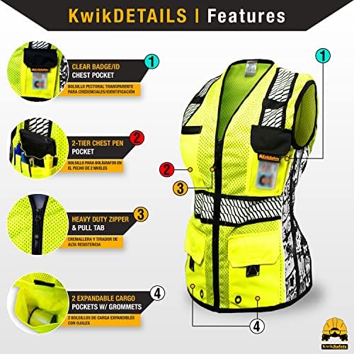 KwikSafety RoadBOSS Econ & Premium Safety Vest for Women Class 2 ANSI OSHA - Image 4