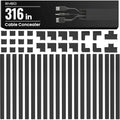 EVEO Cable Hider Wall 306” - Cable Raceway Cord Hider - Wire Covers for Cords on Wall, Cord Cover, Wall Cable Hider, Cable Concealer, Wire Hiders for TV on Wall - 20X (L16 W0.95 H0.5) - Medium | Black by EVEO