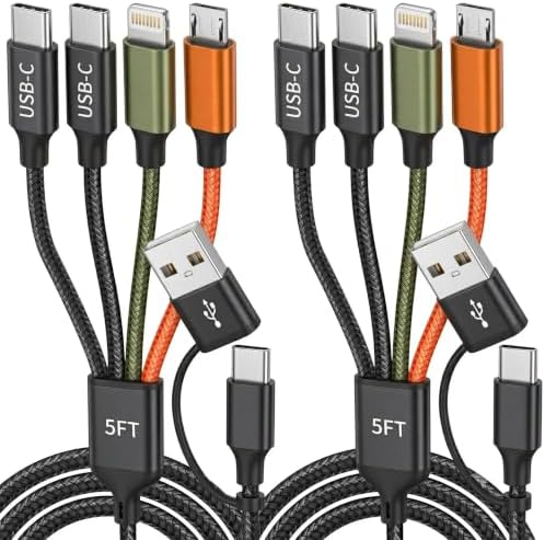 4 in 2 Multi Charging Cable, 2Pack 5FT Charging Cords for Multiple Devices by MPATIBY