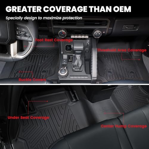 LASFIT Floor Mats for Honda Passport 2026 Extended Door Sill Coverage - Image 3