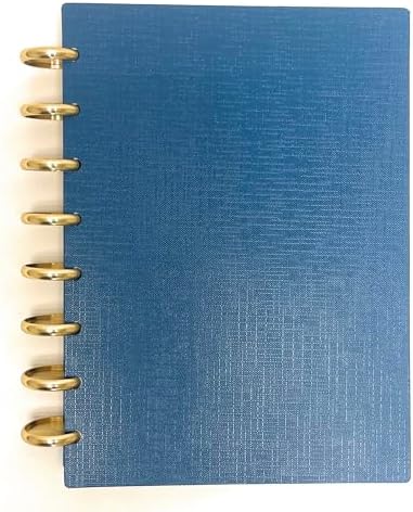Talia Discbound Notebooks, Planner, Customizable, With 1" Gold Discs (Deep Lake Blue, Junior (5.5in x 8.5in)) by Talia