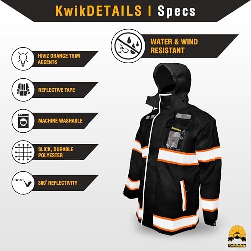 KwikSafety - Charlotte, NC - TORRENT Rain Jacket & Trench Coat ANSI OSHA Class 3 High Visibility Jacket Hi Vis Rain Gear - Image 5