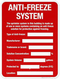 Anti-Freeze System Sign, Fire Safety Sign, (SI-5669) by SigoSigns