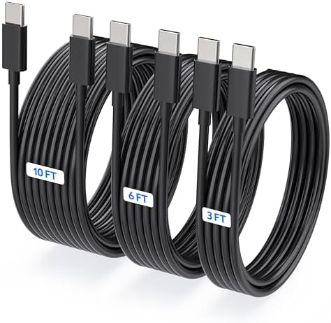 3-Pack USB C to USB C Fast Charging Cable for Samsung Charger Cord by TZBAY
