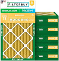 Filterbuy 16x25x4 Air Filter MERV 11 Pet & Allergy Defense (6-Pack) by Filterbuy