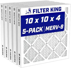 Filter King 10x10x4 Air Filter MERV 8, AC Furnace Filters (5-Pack) by FilterKing