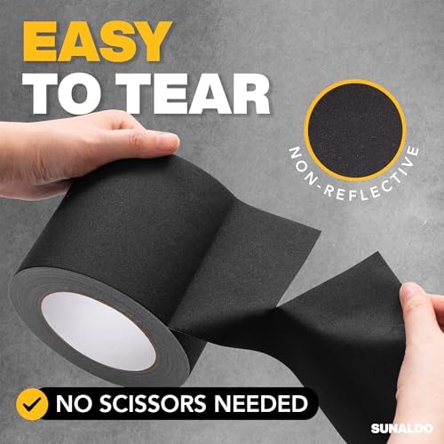 Gaffers Tape (4"x30 yards) Heavy Duty, Easy Rip, No Residue | Black - Image 5