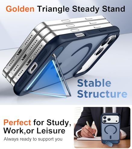 Temdan Magnetic for iPhone 18 Pro Case/iPhone 17 Pro Case Stand Blue - Image 4
