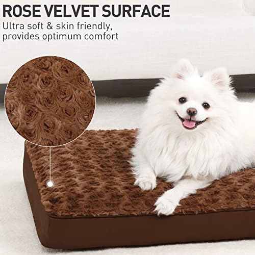 KSIIA Washable Dog Bed for Crate Waterproof for Medium Dogs,29x18 in,Brown - Image 2