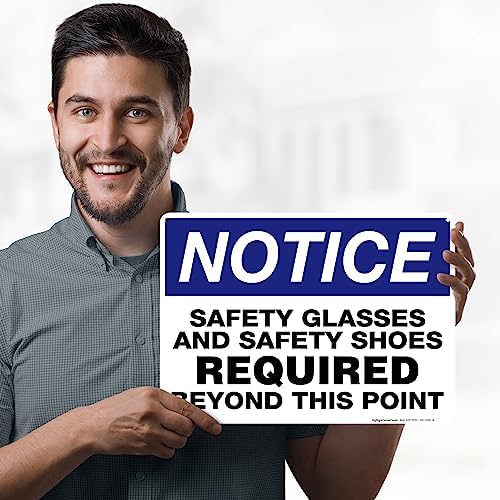 Safety Glasses and Safety Shoes Required Beyond This Point Sign, 10x14 - Image 2