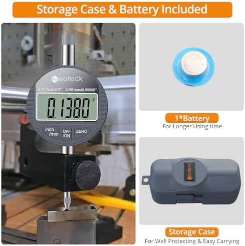Neoteck 12.7mm/0.5" Digital Dial Indicator with 0.001mm/0.00005" Resolution - Image 5