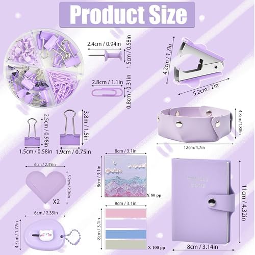 LXEVIHK Purple Desk Accessories 23-Piece Office Supplies Gift Set for Women - Image 7