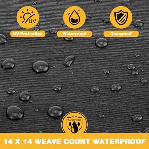 Winpull Heavy Duty Tarp 14 Mil Tarp Waterproof Black 10x20 FT, UV Resistant Poly Tarp with Reinforced Grommets for Camping, Boat Cover, Patio Furniture, Roof, Firewood Pile - Image 2