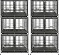 Homey Pet 2 Pack Three Tiers 43" Stackable Heavy Duty Double Dog Crate Bank by HomeyPet