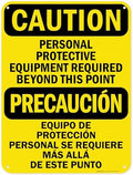 Caution Personal Protective Equipment Required Beyond This Point Bilingual Osha Sign, 18x24 Inches, 55 mil thick HDPS (high density polystyrene), Made in USA by My Sign Center by MySignCenter