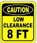 Warning Sign New Warning Plaque Wall Decor Caution Low Clearance 8 ft. Metal Tin Sign Courtyard Decoration Office Sign Outdoor & Indoor Safety Sign 8 X 12 Inch by Eletina