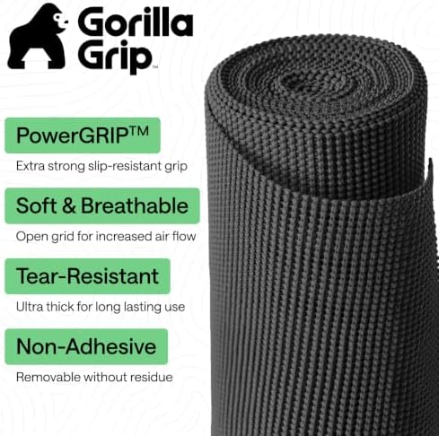 GORILLA GRIP powerGRIP Drawer Shelf and Cabinet Liner, 17.5"x20', Charcoal - Image 2