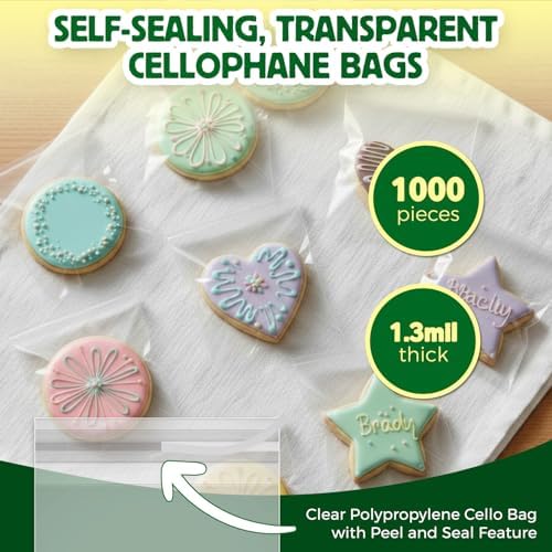 Seal Fresh Self Sealing Cellophane Bags - 3" x 5" (1000 Count) - Clear Plastic Resealable Cello Bag - Cellophane Treat Bags, Cookie Bags for Packaging, Candy bags, Cello Bags, Pastry Bags - Image 2