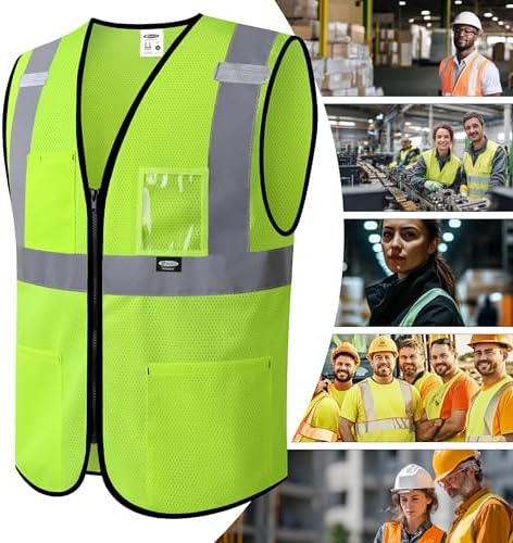 JKSafety Safety Vest for men women Hi Vis Vest with Pockets and Zipper High Visibility Construction Vests BX310 - Image 5