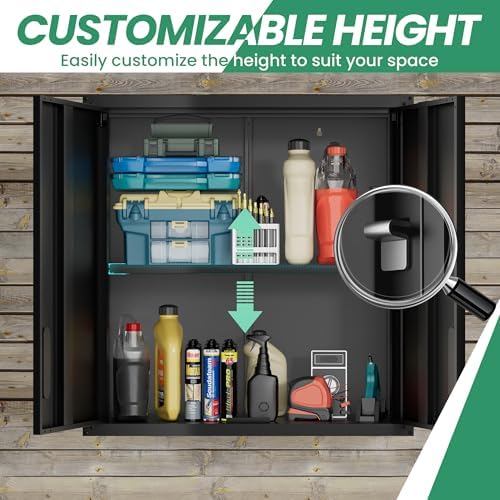 8-Piece Heavy Duty Steel Garage Cabinet System | All-in-One Modular Garage Cabinet Set for Ultimate Workshop Organization | Easy Assembly Garage Storage Cabinets & Tool Bench (Black) - Image 4