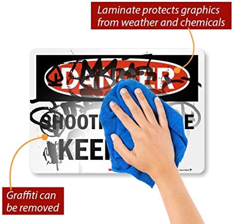 "Danger - Shooting Range, Keep Out" Label by SmartSign | 10" x 14" 3M Reflective Laminated Vinyl - Image 2