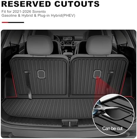 Cargo Mat for Kia Sorento 2021-2026, IKABEVEM Trunk Mat with Seatback Mat - Image 6