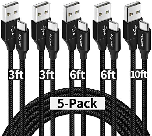 etguuds USB A to USB C Cable, 5-Pack (3/3/6/6/10 ft) Fast Charging Type C by etguuds