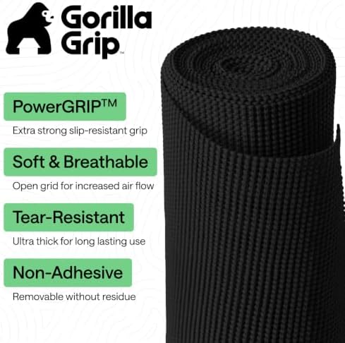 GORILLA GRIP powerGRIP Drawer Shelf and Cabinet Liner, 17.5"x30', Black - Image 2