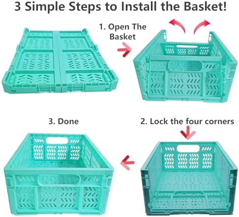 20L Folding Crates, 4Pack Plastic Storage Bins Organizer for Home and Office,Plastic Folding baskets,Collapsible Crates for Chrismas Gifts, Toys Storage. (Blue,15.7x11.8x6.3Inch) - Image 3
