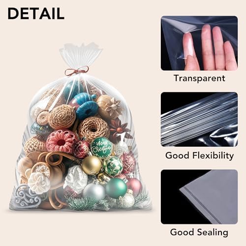 36 x 50 Inches 2 Mil Clear Plastic Storage Bags (5 packs） - Image 6