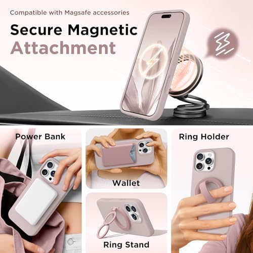 GolbinBox Magnetic for iPhone 16 Pro Case, Silicone Cover, Light Taro - Image 4