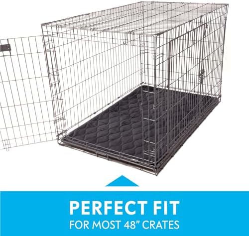Paw Inspired Washable Padded Crate Mats for Dogs, Gray, 47x29 Inch - Image 3