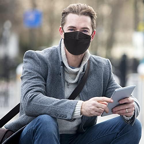 60PCS KF94 Disposable Face Mask, Disposable Individually Packaged Masks, Fish Mouth Type 4-Ply Breathable Mask with Adjustable Nose, Comfortable Breathable. Outdoor, Daily Use (Black) - Image 3