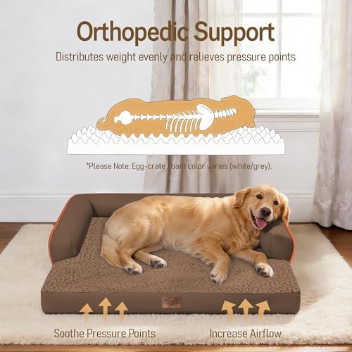 Comfort Expression Waterproof XXL Dog Bed with Bolster for Extra Large Dogs - Image 2
