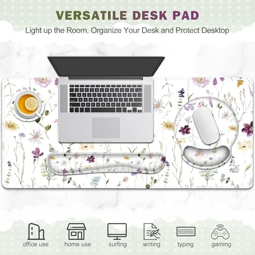 Gaming Mouse Pad, Large Desk Mat Cute Desk Pad Protector, 4in1 XXL Mousepad - Image 7