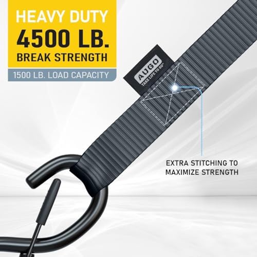 Soft Loop Tie Down Straps - 1,500 Load Capacity & 4,500 Lbs Breaking Strength - 6 Pack - Loops for Securing ATV, UTV, Motorcycles, Scooters, Dirt Bikes, Lawn & Garden Equipment - by AUGO - Image 3