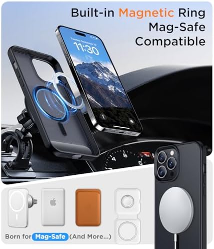 Temdan Magnetic Compatible with iPhone 14 Pro Case, [Built-in Invisible Kickstand][Compatible with MagSafe] [Military Grade Shockproof] Slim Translucent Matte Phone Case for iPhone 14 Pro 6.1" - Image 5