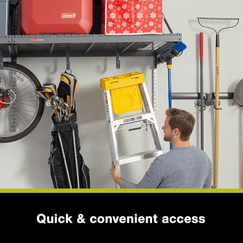 Rubbermaid FastTrack Overhead Garage Storage System Double Platform, Garage Organization Storage Cabinets, Garage Cabinet, Garage Wall Organizer, 3FT x 8FT - Image 6