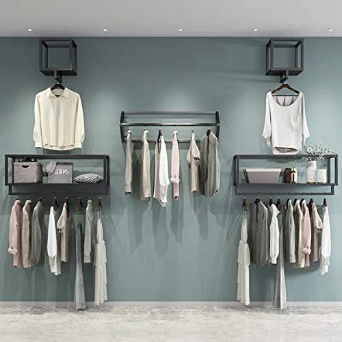 Creative Triangle Display Garment Racks in Boutique Clothing Stores, Wall-Mounted Hanging Clothes Shelf in Home, Towel Racks for Bathroom Storage (Black, 31.5" L) - Image 4
