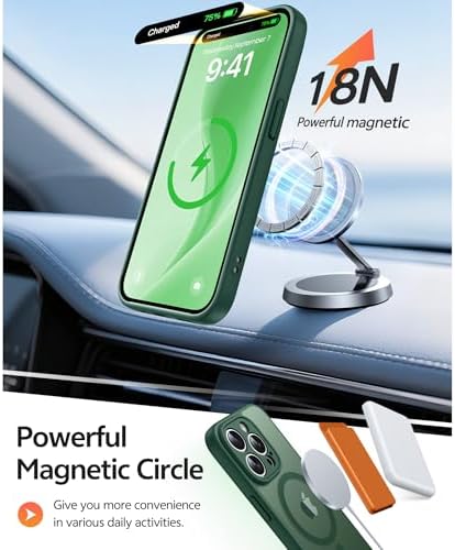 FNTCASE for iPhone 15 Pro Max Case, Fit for Magsafe, Glass Screen Protector - Image 3
