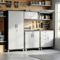 Garage Cabinet System | Heavy Duty Steel All-in-One Modular Garage Cabinet Set for Ultimate Workshop Organization | Easy Assembly Garage Storage Cabinets & Tool Bench by VIYET