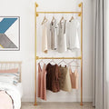 ORSENIGO Industrial Pipe Clothing Rack, Heavy Duty Metal Clothes Rack with Double Rods for Hanging Clothes, Wall Mount Space-Saving Garment Display Rack by ORSENIGO
