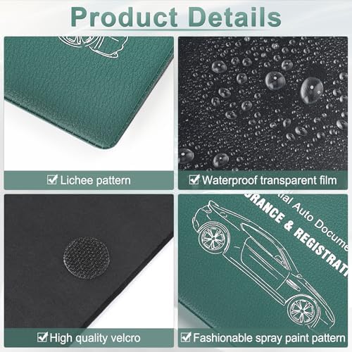 UYYE Car Registration and Insurance Card Holder, Vehicle Glove Box Car Organizer, Interior Car Accessories for Documents, Cards, License - 2 Pack - Image 3